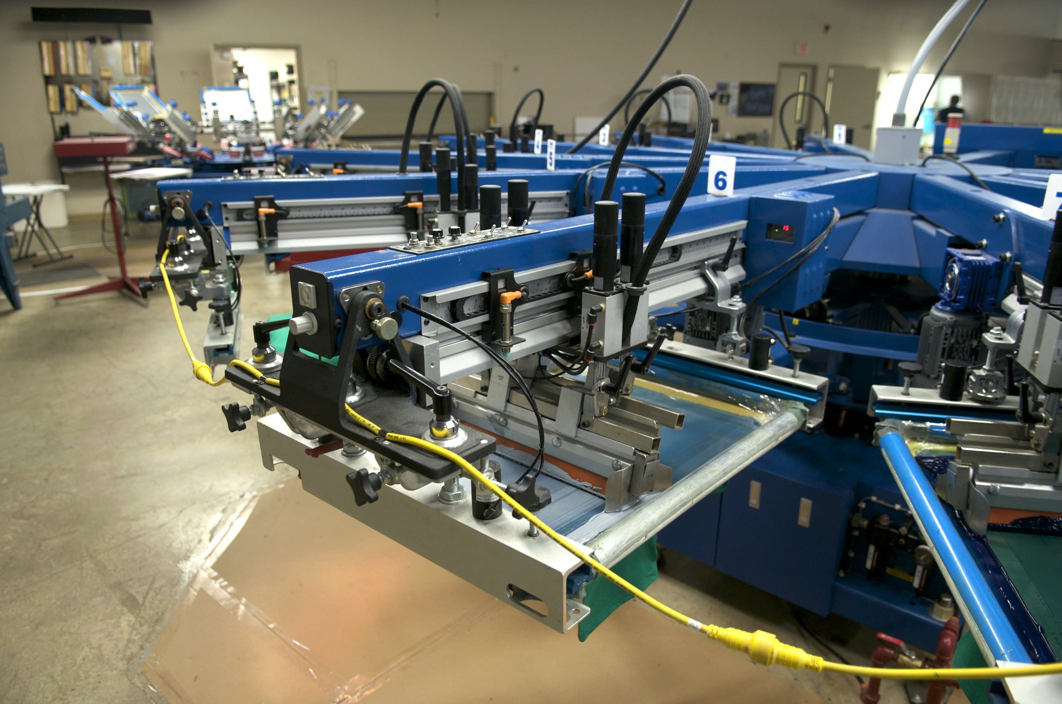 Industrial screen printing machines